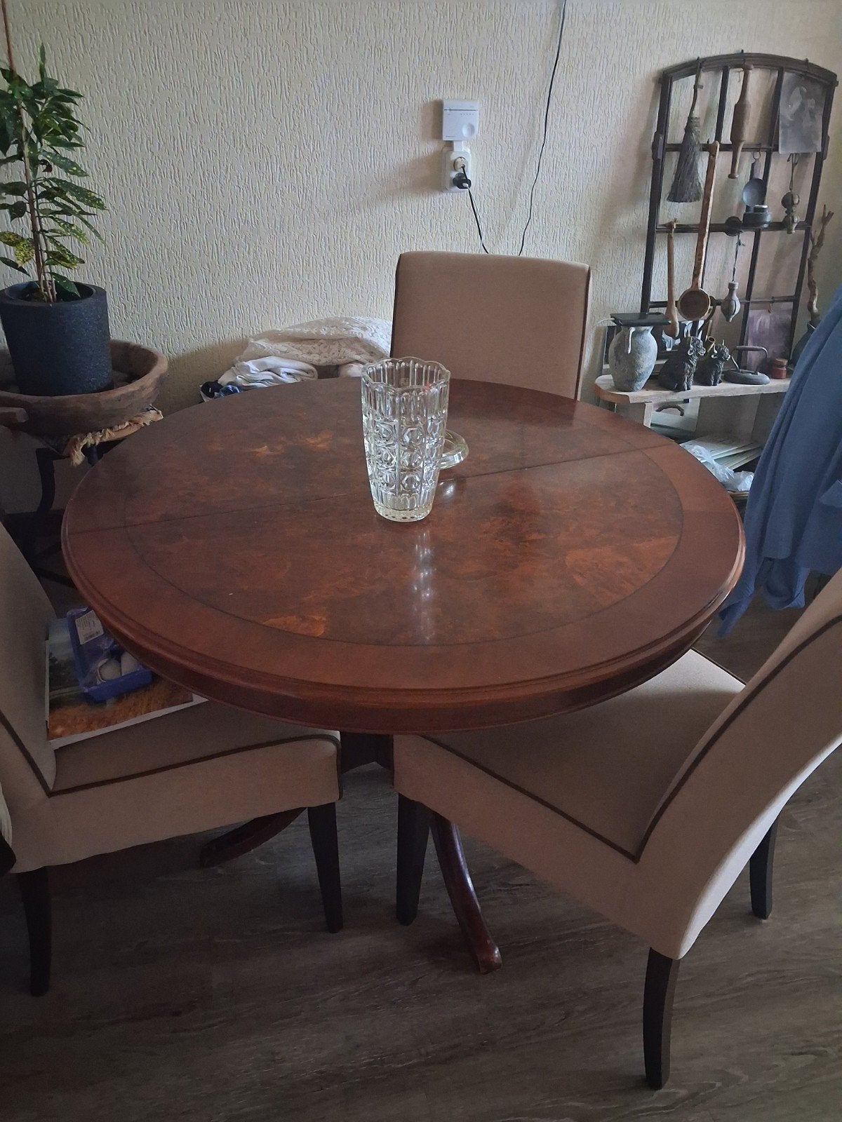 Uitschuifbare eettafel met 4 stoelen, Ophalen, Gebruikt, Vier personen, Ovaal