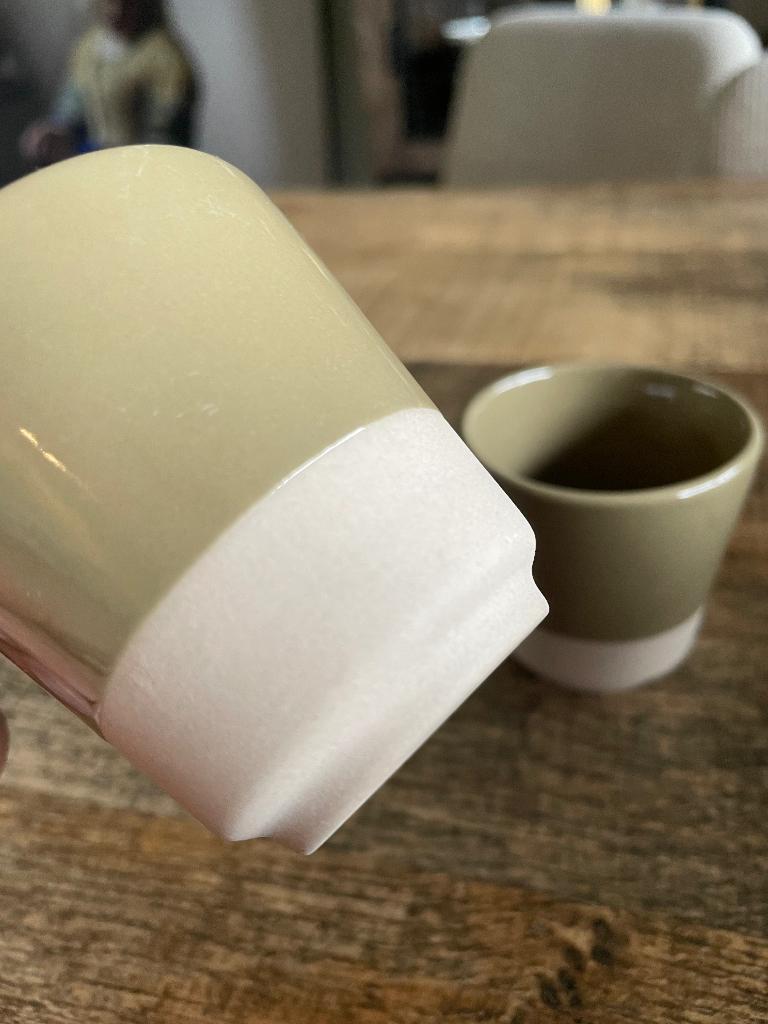 Espresso kopjes handmade geglazuurd mos groen, Overige materialen, Nieuw, Ophalen of Verzenden, Overige stijlen