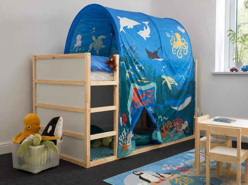 IKEA hoogslaper KURA met tent (vis thema) – nette staat, Ophalen, Zo goed als nieuw, Hoogslaper