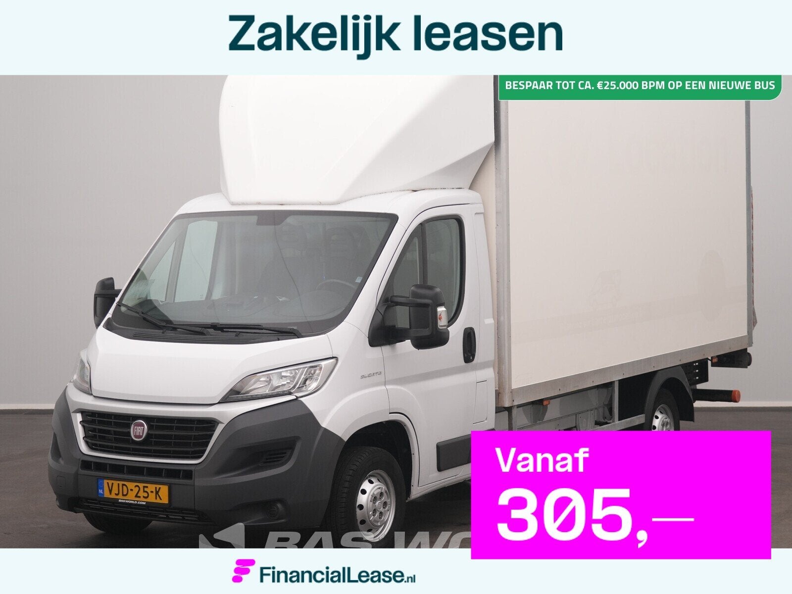 Fiat Ducato 130pk Laadklep D'Hollandia Bakwagen Airco Navi C, Stof, Gebruikt, Euro 6, 2500 kg