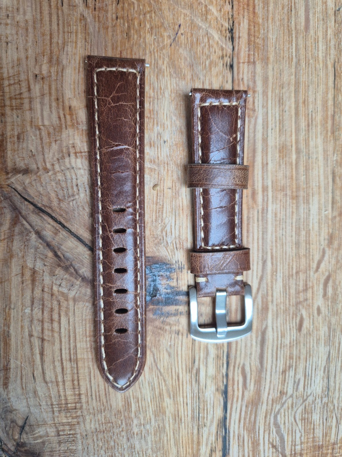 Lederen Horlogeband 20 mm met Quickfit Sluiting, Ophalen of Verzenden, Nieuw, Overige merken