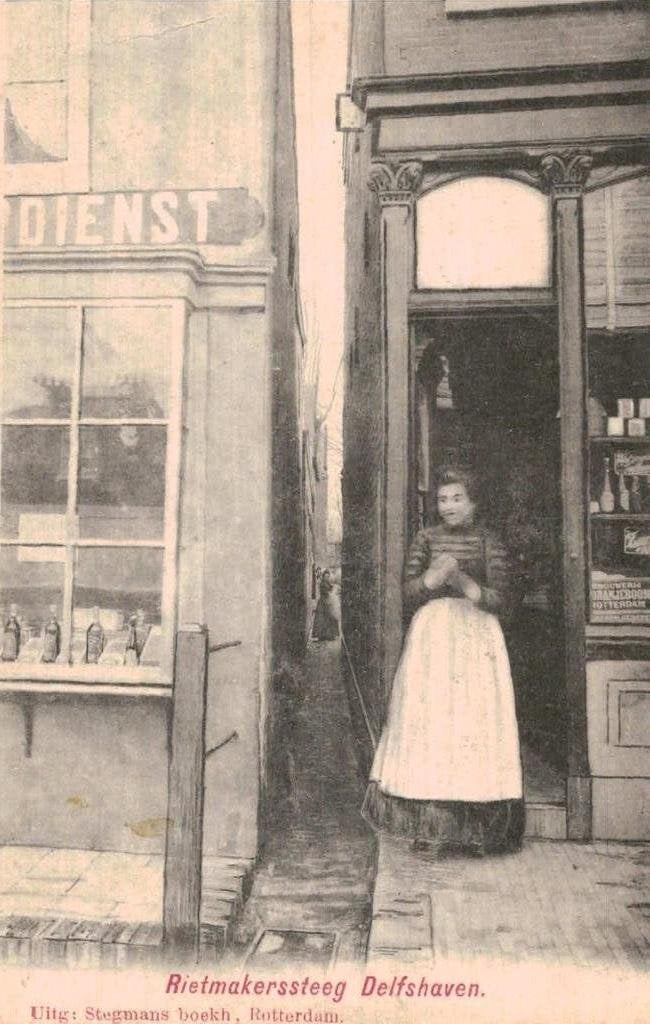 Oude Ansichtkaart Rietmakerssteeg Delfshaven Rotterdam, Ophalen of Verzenden, Voor 1920, Ongelopen, Zuid-Holland
