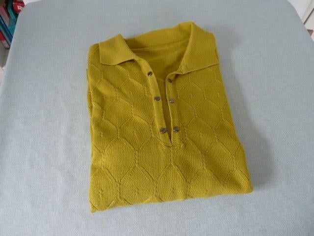 Mooie mosterd gele tricot trui met motief, mt 46, Kleding | Dames, Truien en Vesten, Zo goed als nieuw, Maat 46/48 (XL) of groter