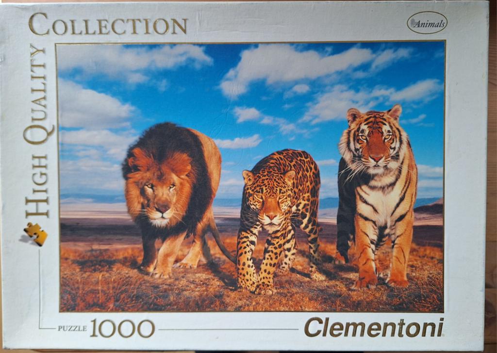 Clementoni puzzel met roofdieren 1000 stukjes, Hobby en Vrije tijd, Denksport en Puzzels, Ophalen of Verzenden, 500 t/m 1500 stukjes