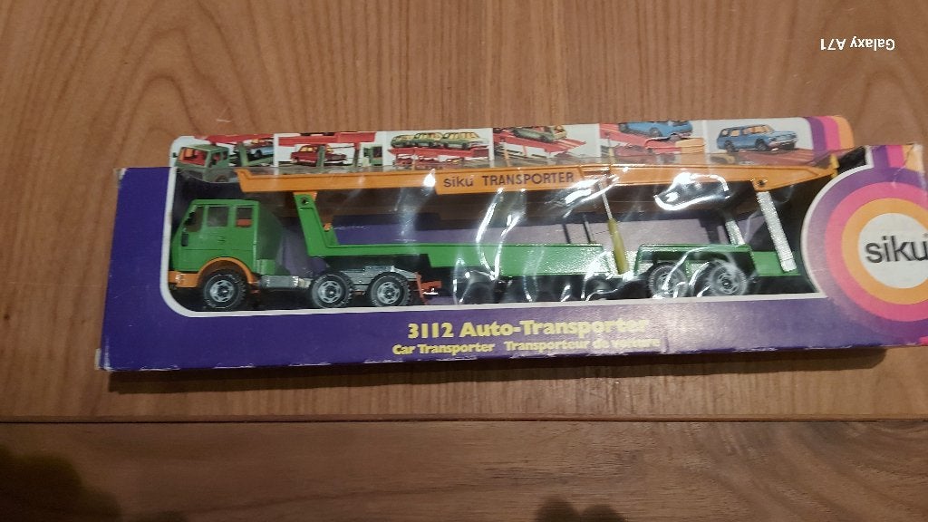 Siku 3112 Mercedes Autotransporter - groen-geel, Ophalen of Verzenden, Zo goed als nieuw, Bus of Vrachtwagen, SIKU