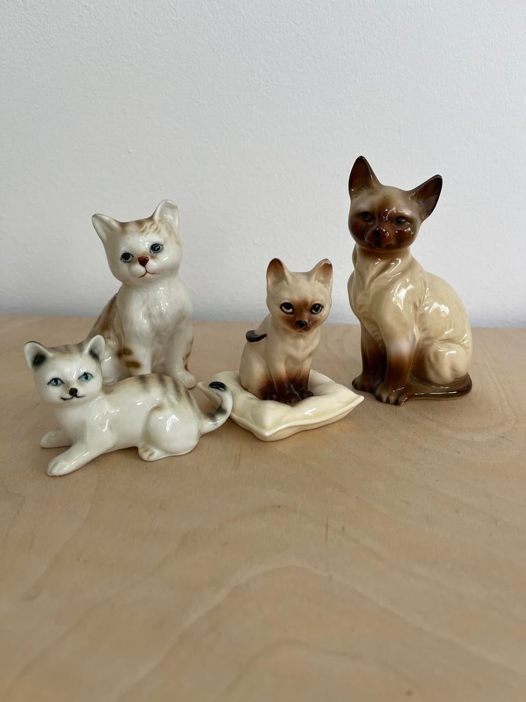 Vintage Siamese Kat Beeldje - Porselein, Ophalen of Verzenden, Zo goed als nieuw