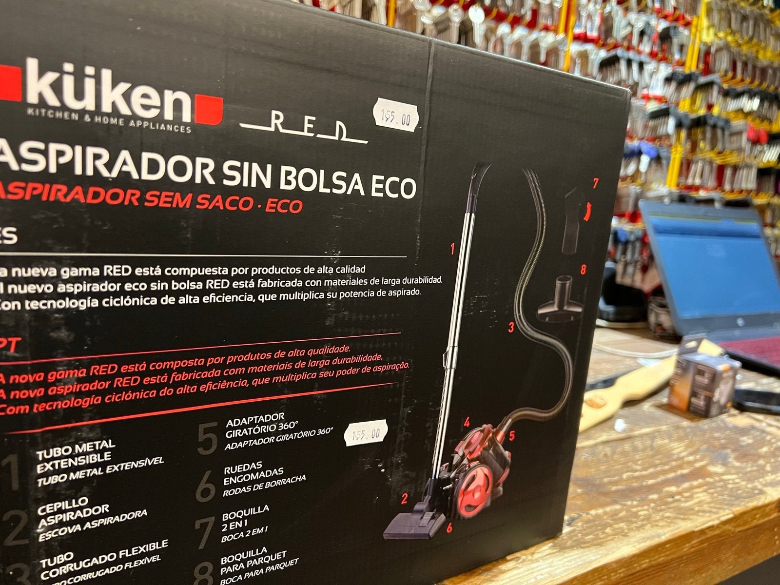 Küken RED Zakloze Stofzuiger ECO - Nieuw in doos, Nieuw, Ophalen of Verzenden, Sledestofzuiger, Reservoir