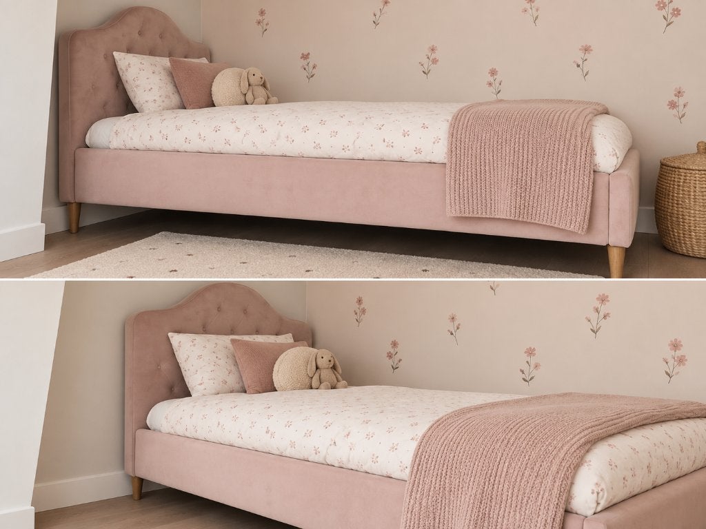 Roze Kidsmill kinderbed met lattenbodem, Kinderen en Baby's, Ophalen, 85 tot 100 cm, Zo goed als nieuw, Lattenbodem
