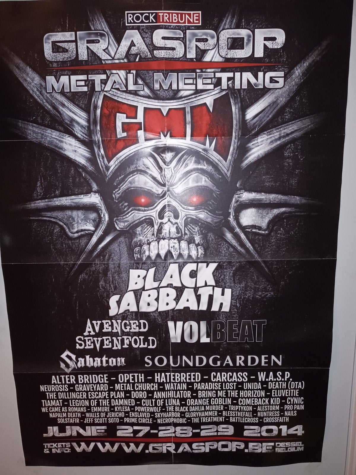 Graspop Metal Meeting 2014 poster, Rechthoekig Staand, Ophalen of Verzenden, Zo goed als nieuw, A1 t/m A3
