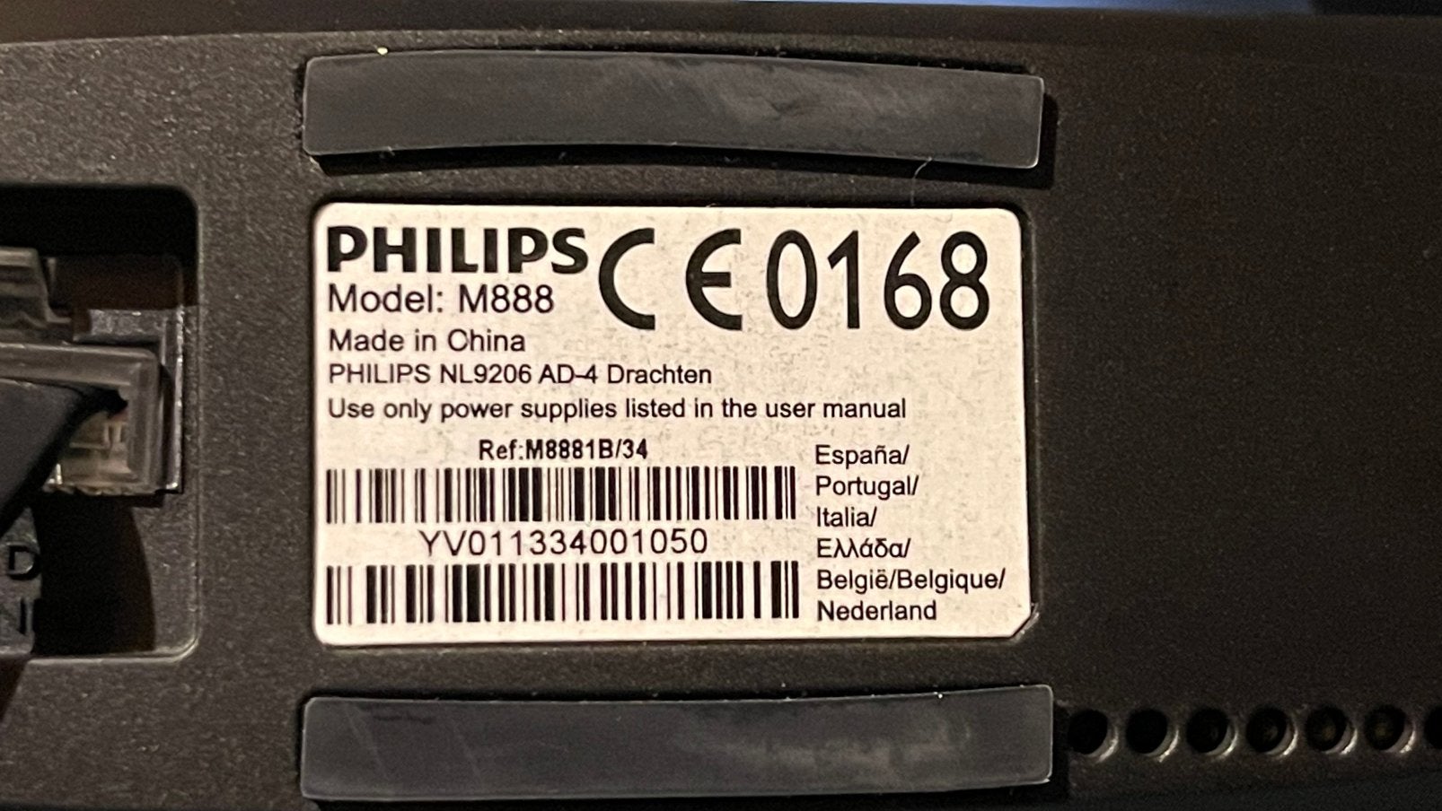 Zwart design dect telefoon Philips M888+antwoordapparaat, Ophalen of Verzenden, Zo goed als nieuw, 1 handset