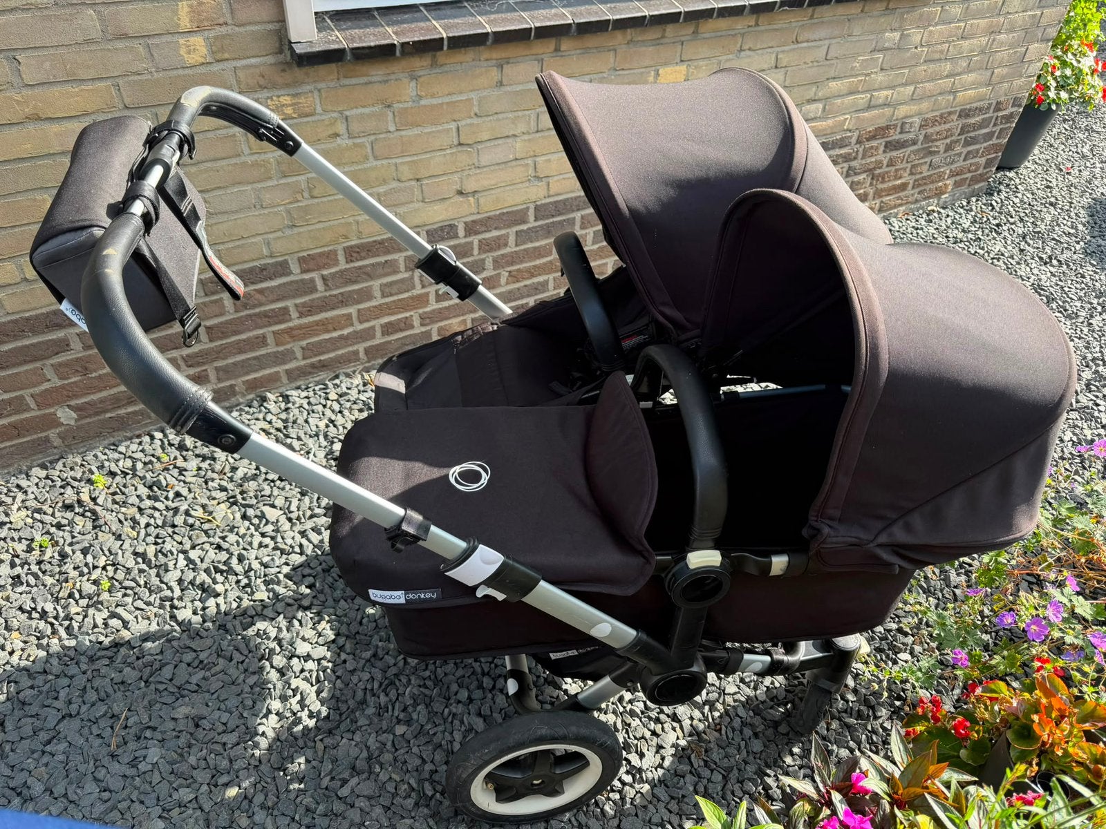 Zeer complete bugaboo donkey duo/twin, Kinderen en Baby's, Kinderwagens en Combinaties, Ophalen, Gebruikt, Bugaboo, Verstelbare duwstang