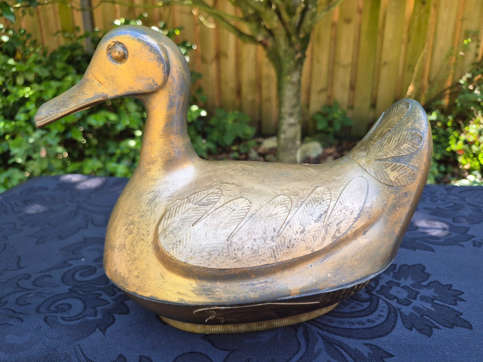Vintage Tinnen Eend Doos - groot exemplaar, Antiek en Kunst, Ophalen of Verzenden