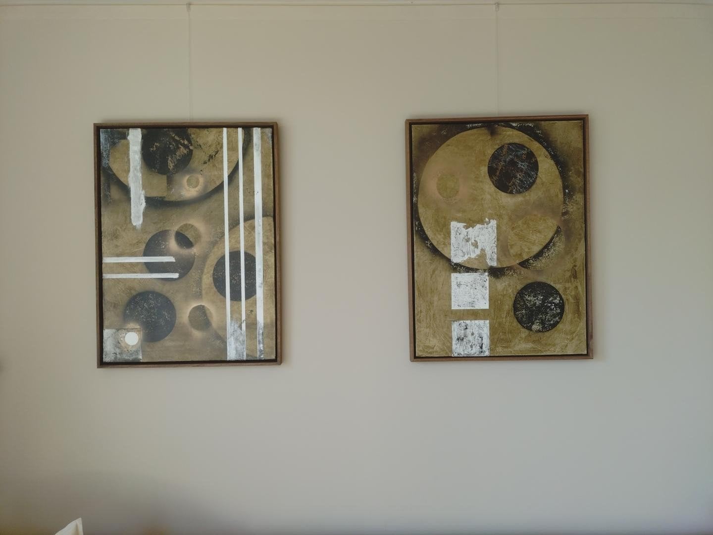 2 abstracte schilderijen, Ophalen of Verzenden