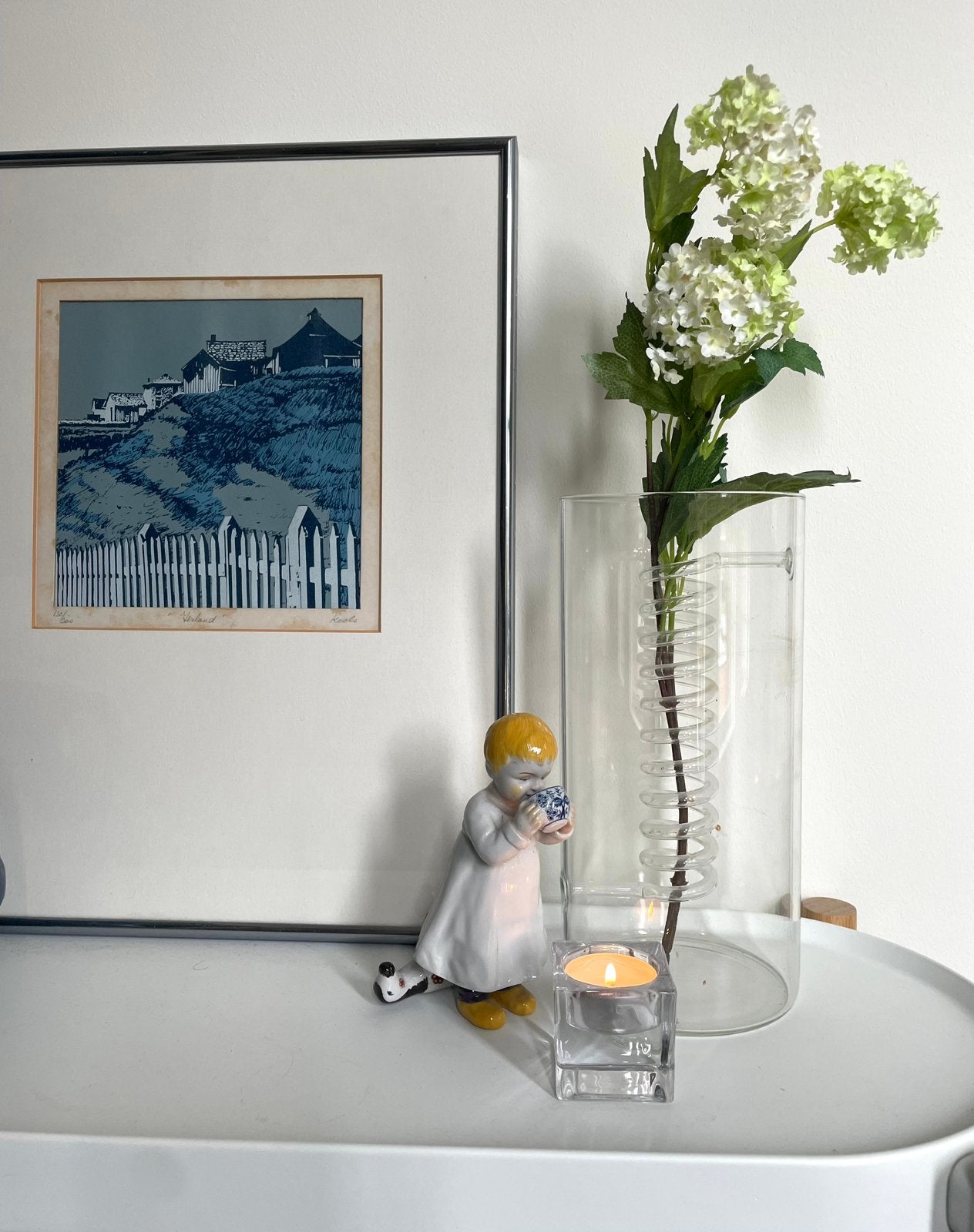 Ikea vintage spiraalvaas SALVE met 3 kleine bruine vlekjes, Huis en Inrichting, Woonaccessoires | Vazen, Ophalen of Verzenden
