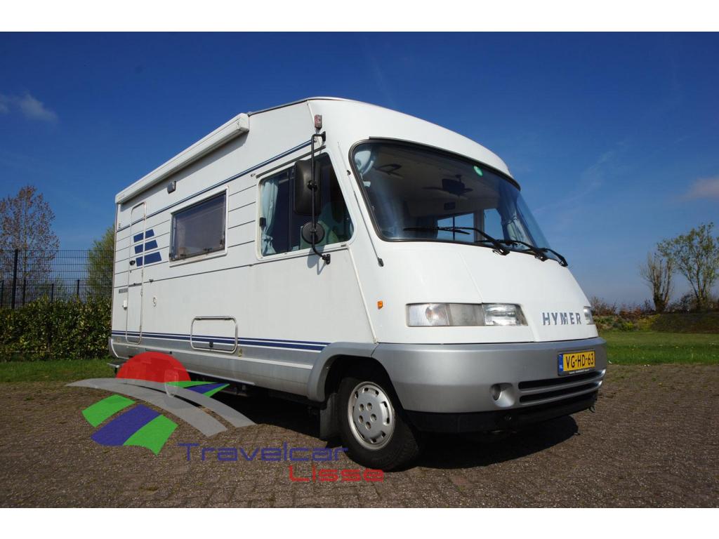 Hymer B 584 Bankairco/ zonnepaneel, Caravans en Kamperen, Campers, Integraal, Reservewiel, Fiat, Luifel