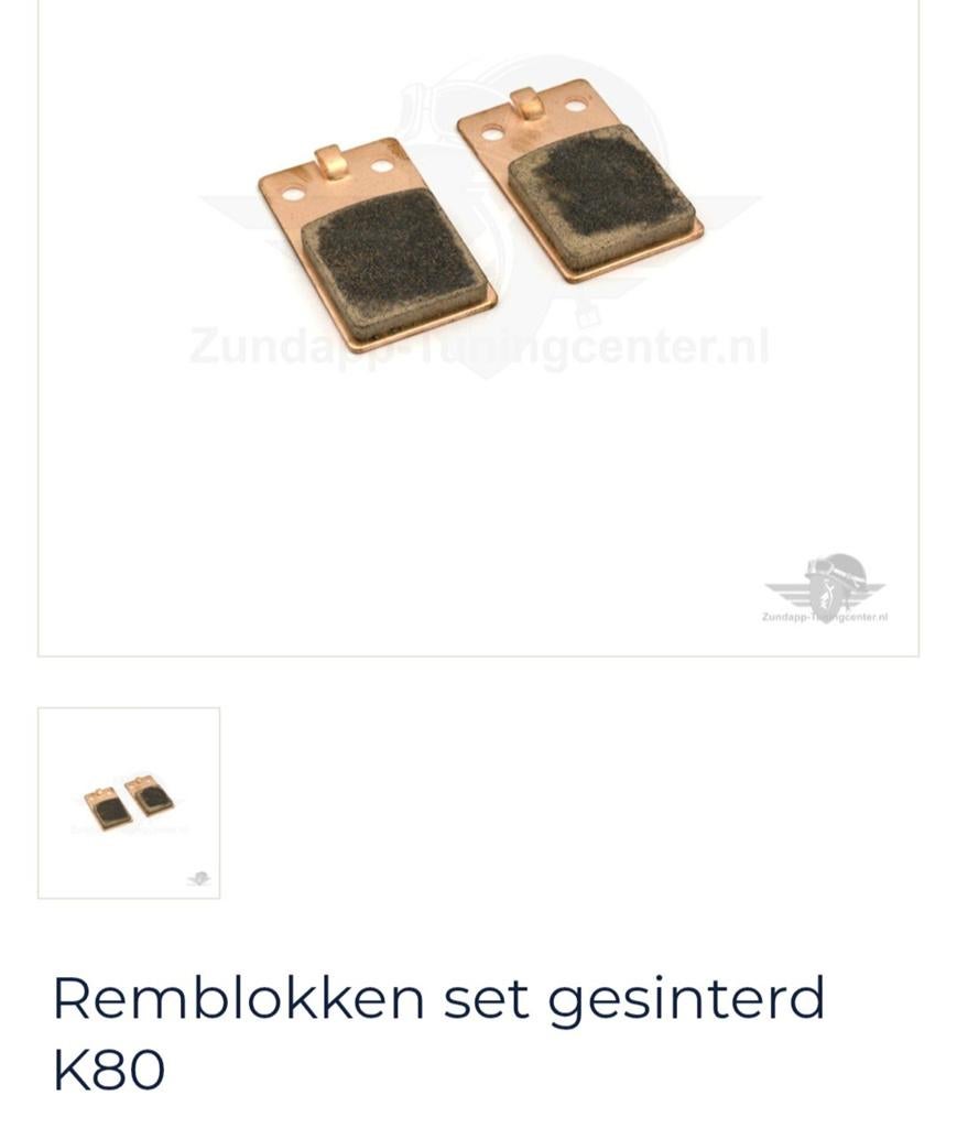 Zundapp remblokken set gesinterd K80, Ophalen of Verzenden, Nieuw, Overige typen, Kreidler en Zundapp