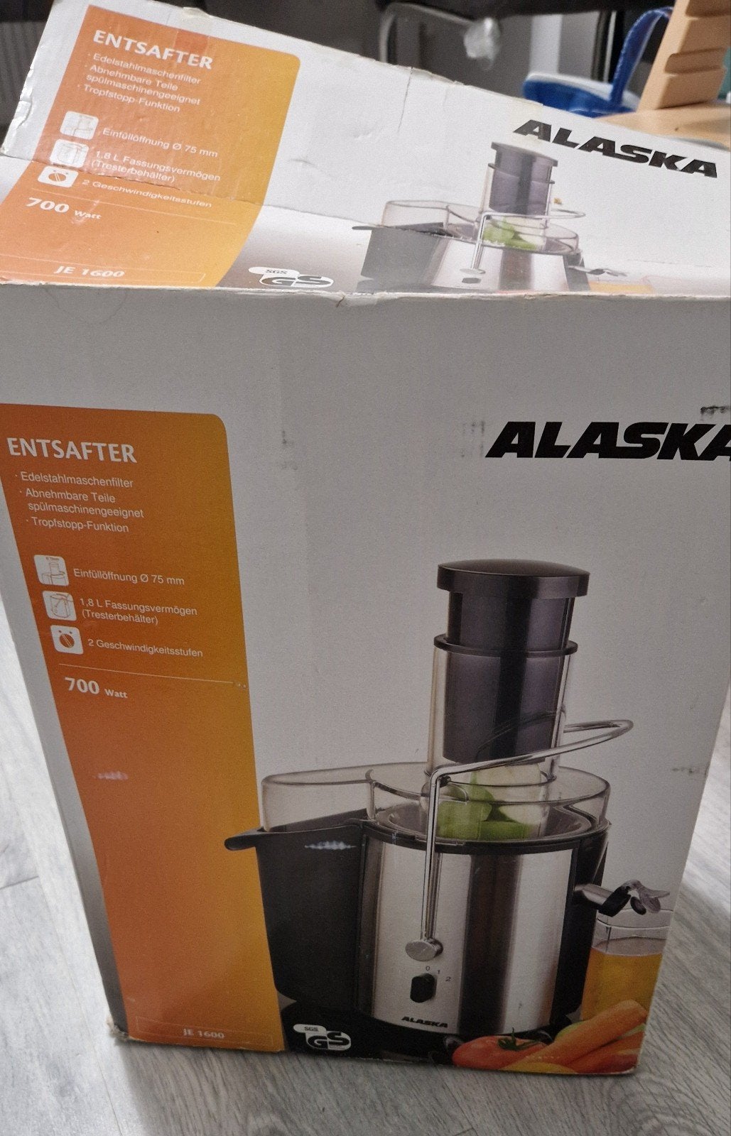 Alaska JE 1600 sapcentrifuge - 700W, Witgoed en Apparatuur, Juicers, Ophalen, Gebruikt, Elektrisch, Sapcentrifuge