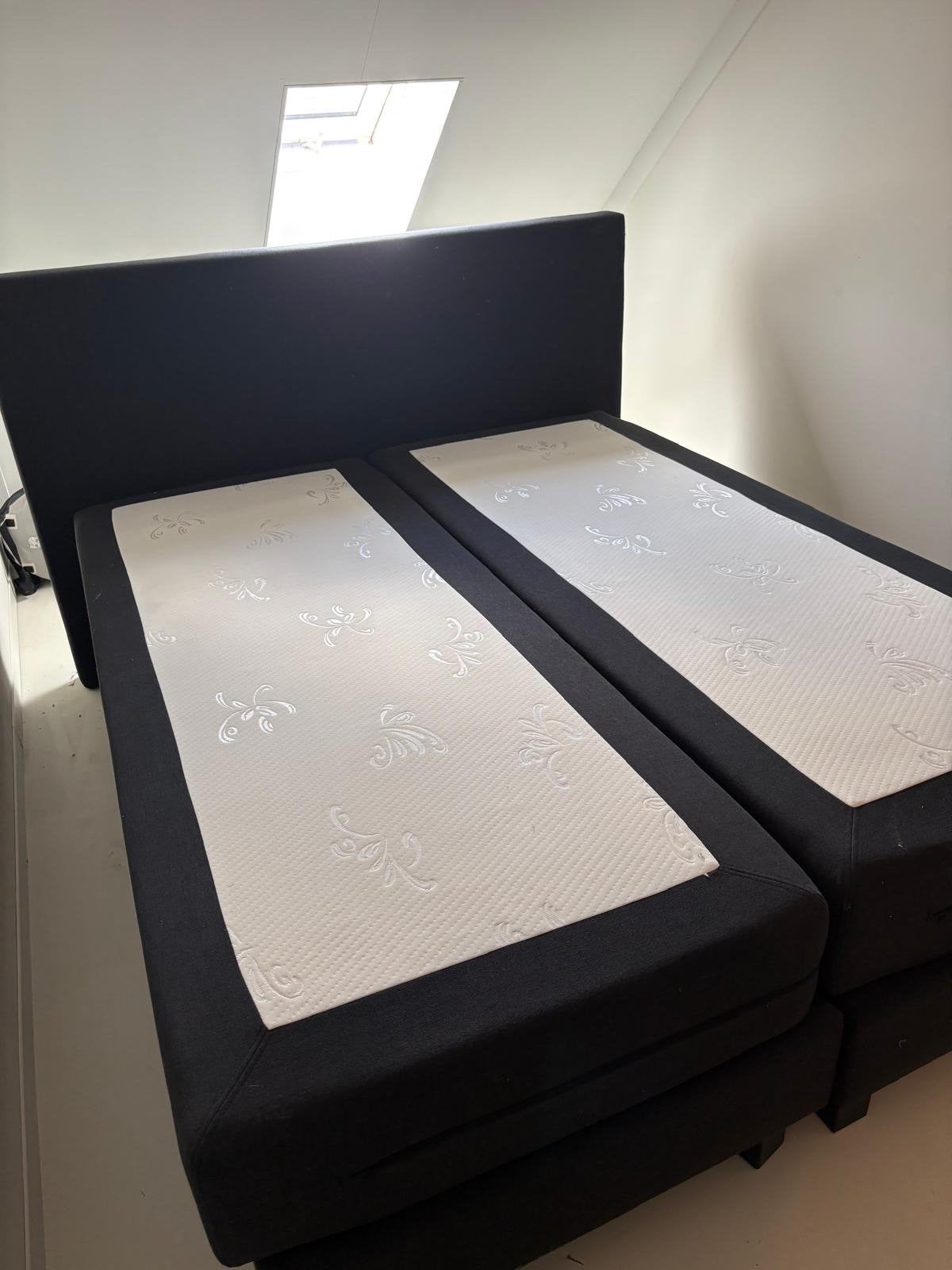 Swiss Sense Tweepersoonsbed Zwart 180x210 met Matrassen, Ophalen, Gebruikt, Tweepersoons, 180 cm