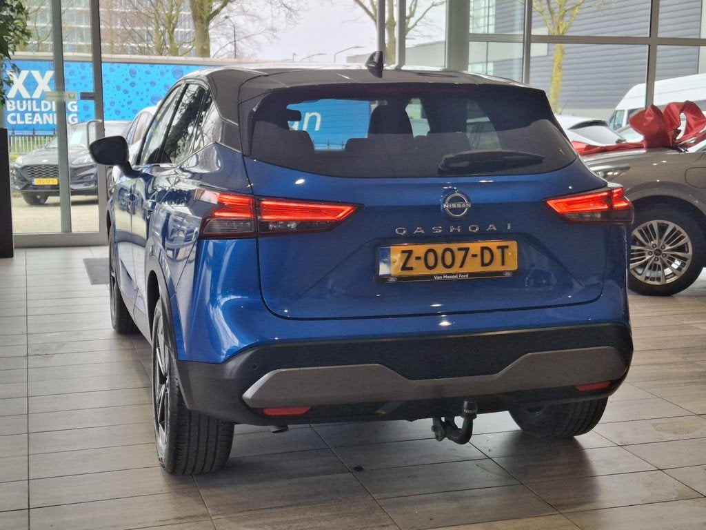 Nissan Qashqai 1.3 MHEV Xtronic Tekna | Trekhaak | HUD | Ele, Auto's, Nissan, 12 maanden, Euro 6, Blauw, Leder en Stof