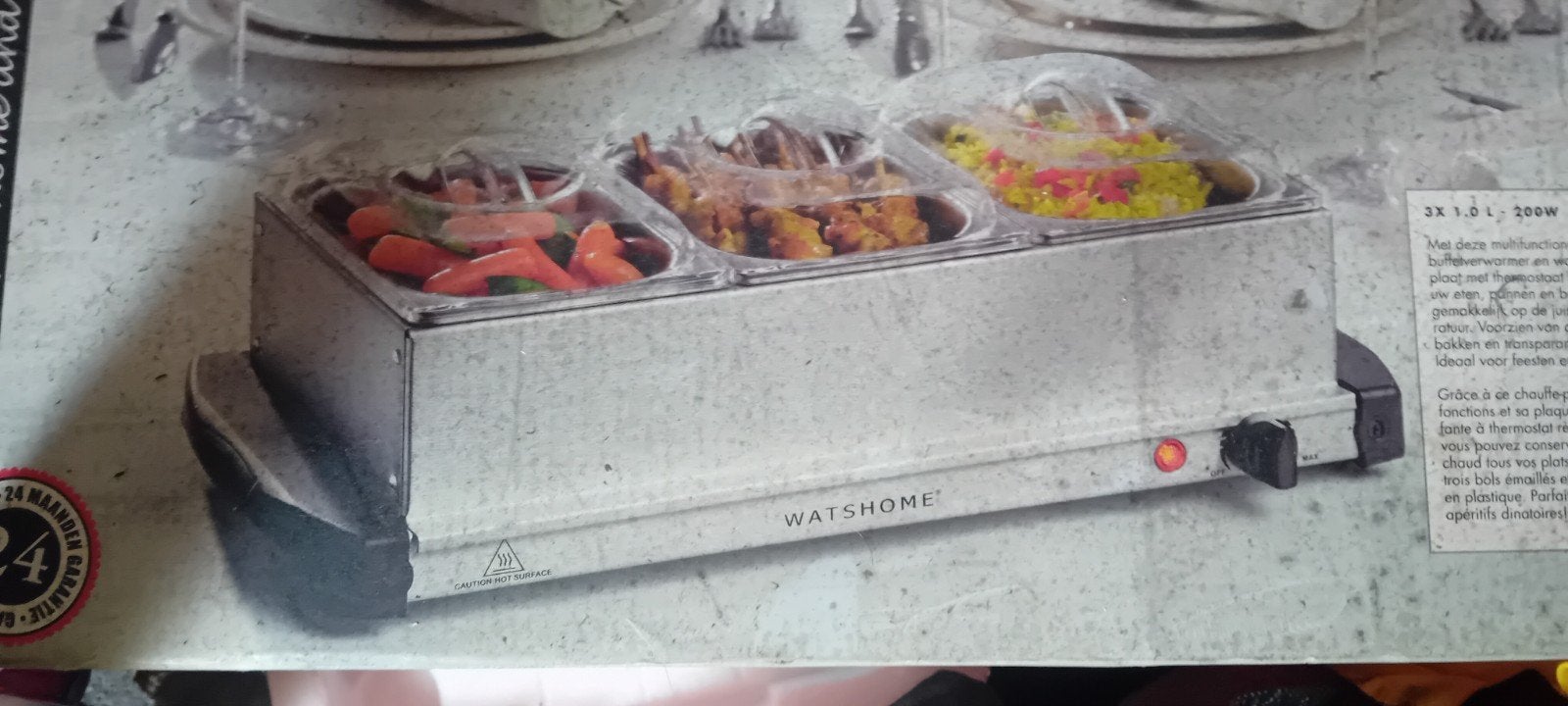 Watshome Buffetwarmer - 3x 1.0L, Ophalen, Gebruikt