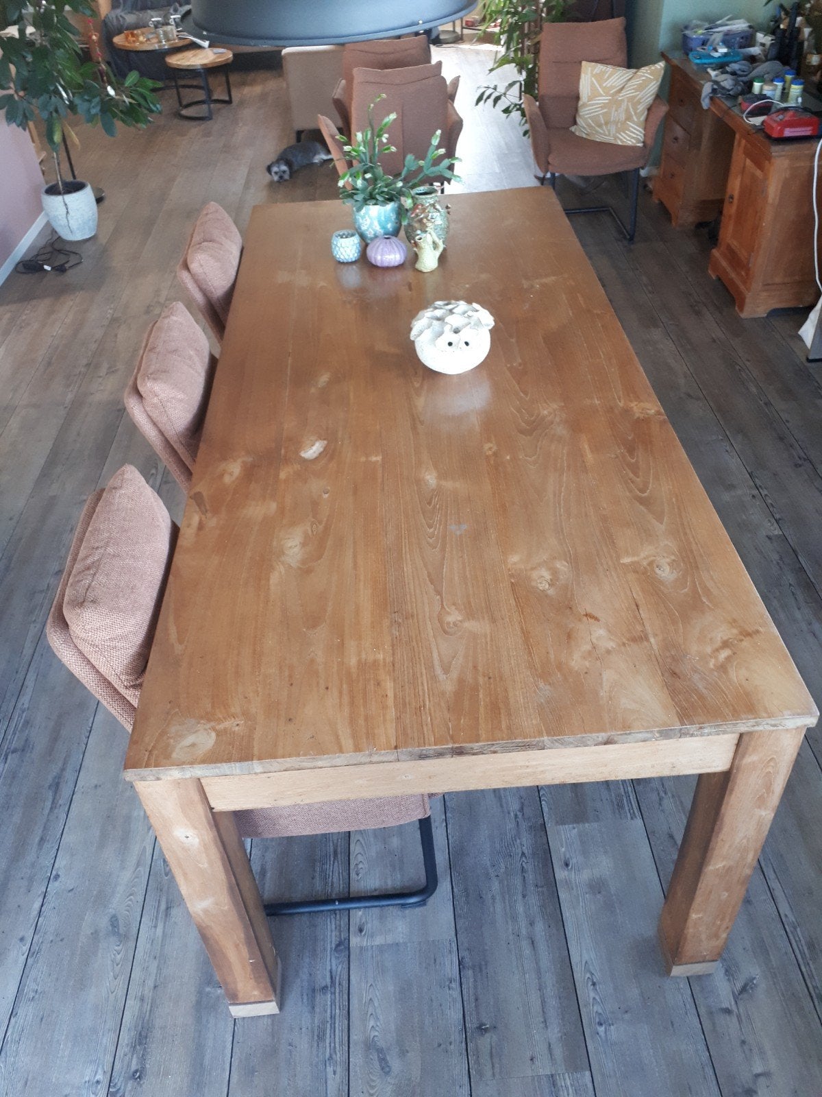 robuuste eettafel. met 2 lades, Ophalen, Rechthoekig, 200 cm of meer, 50 tot 100 cm