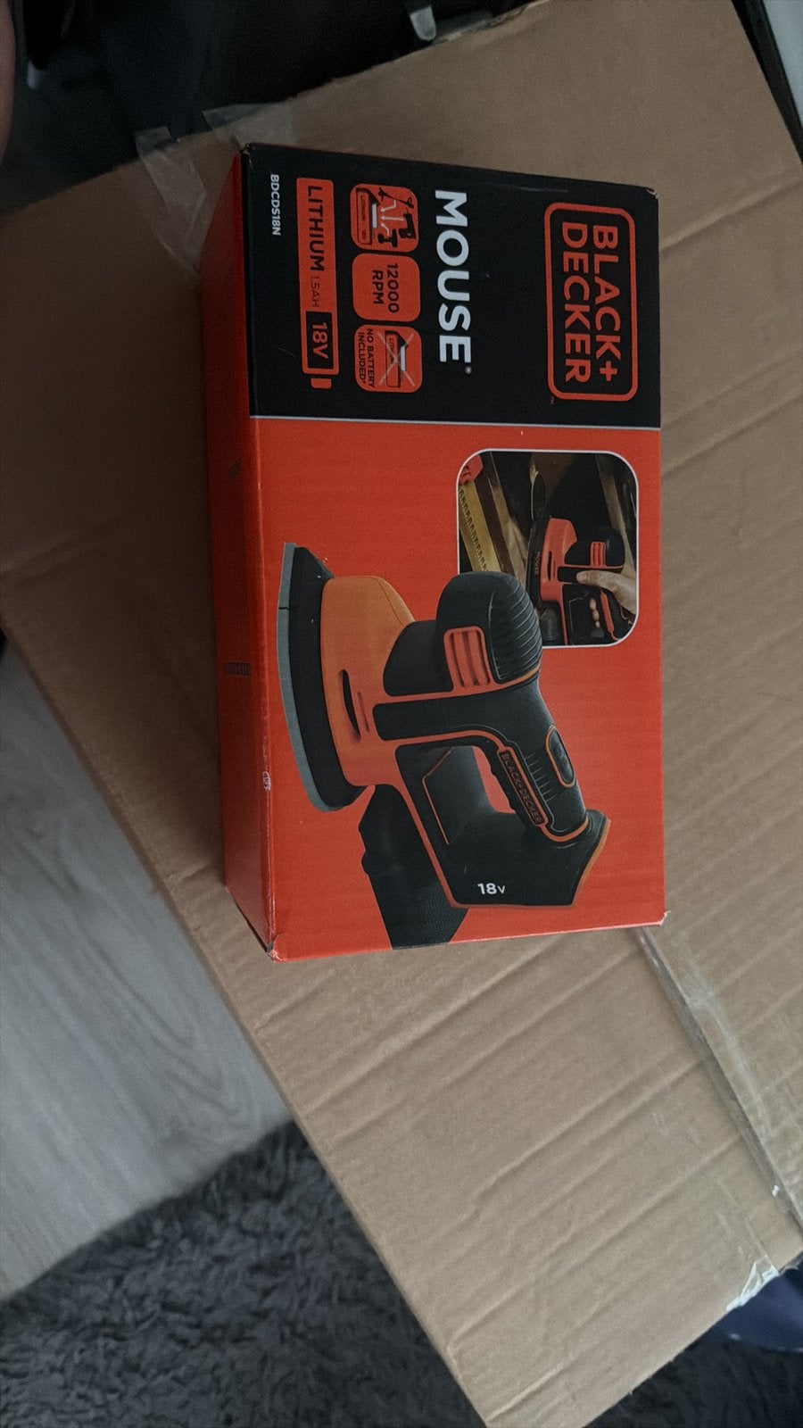 Black and Decker schuurmachine 18v, Ophalen of Verzenden, Nieuw, Minder dan 600 watt, Vlakschuurmachine