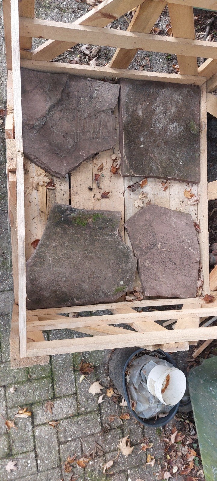 Gebruikte flagstones rood, Ophalen, Gebruikt, Terrastegels, Natuursteen
