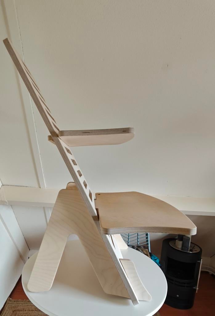 houten sta bureau / laptop standaard, Ophalen, Zit-sta bureau, Hout, Zo goed als nieuw