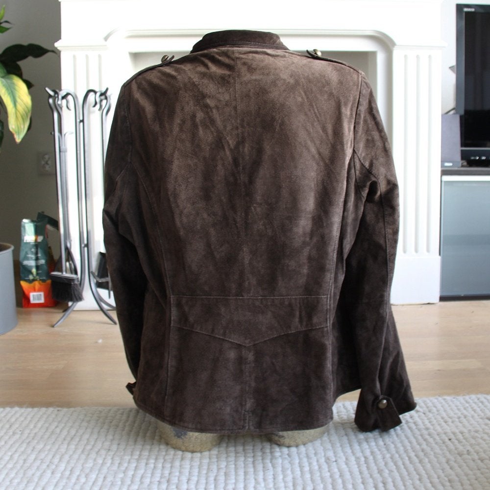 Mooie Suede Miss Etam Jas (L) € 40,-, Bruin, Maat 42/44 (L), Ophalen of Verzenden, Zo goed als nieuw