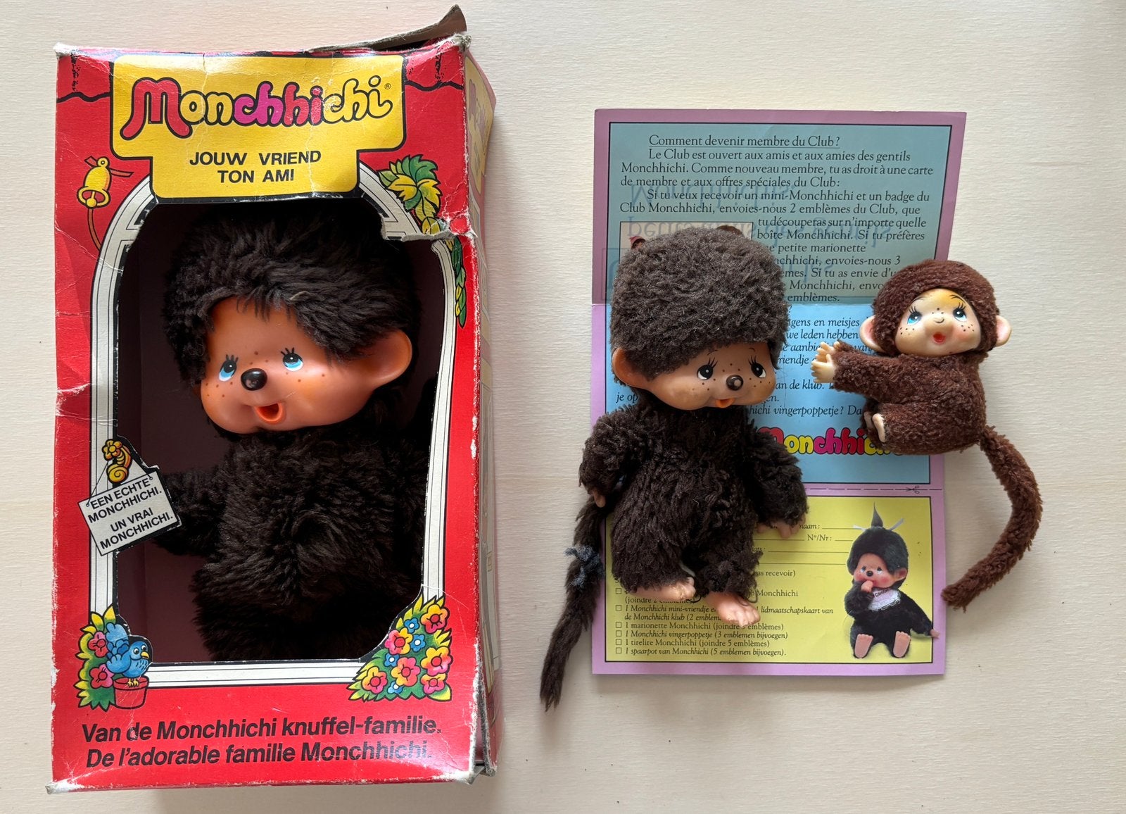Monchhichi 1974 Sekiguchi in originele verpakking, Ophalen of Verzenden, Gebruikt