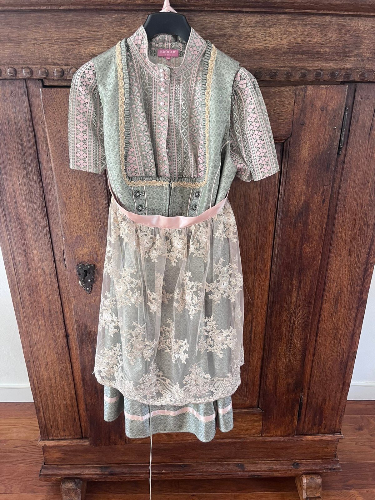 Dirndl maat 48 merk Kruger zgan, Ophalen, Blauw, Maat 46/48 (XL) of groter, Zo goed als nieuw