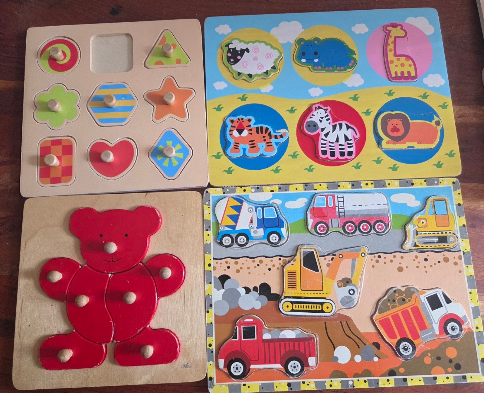 Houten Puzzels voor Kinderen: Vormen, Dieren & Voertuigen, Ophalen, Gebruikt, Overige typen
