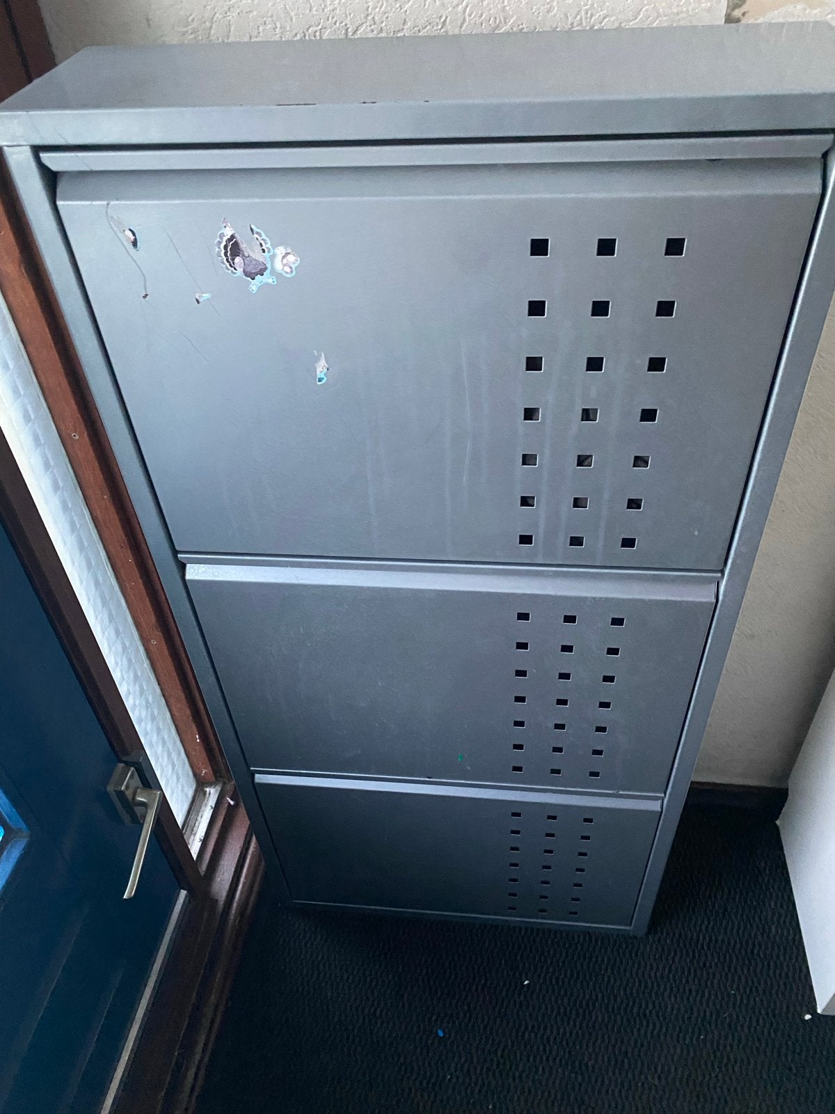 Schoenenkast met 3 vakken - Grijs, Huis en Inrichting, Ophalen of Verzenden, Gebruikt