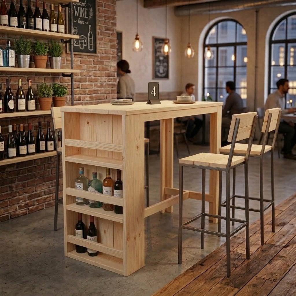 Steigerhouten bartafel incl. Beits & nano-coating, Ophalen of Verzenden, Nieuw
