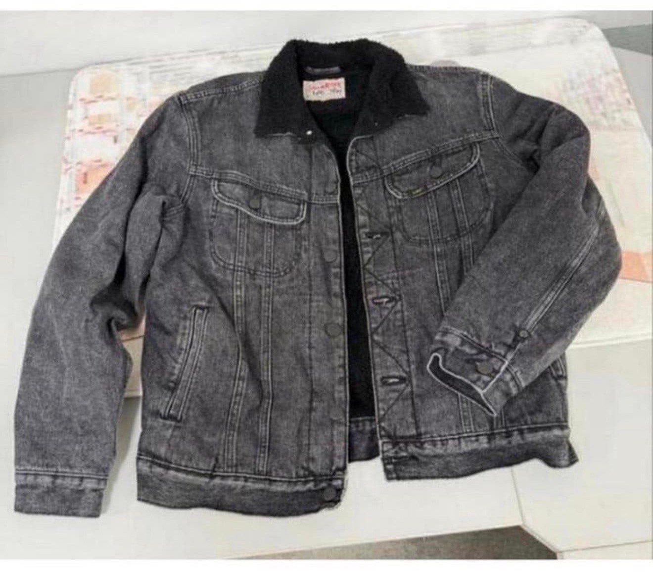 LEE STORM RIDER sherpa denim jack 1975 M donkergrijs Jas, Maat 48/50 (M), M, Ophalen of Verzenden, Zo goed als nieuw