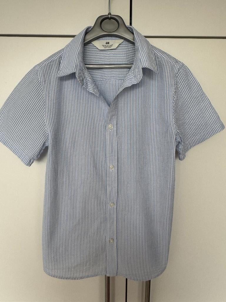 Blauw gestreept bloesje maat 134 H&M, H&M, Overhemd of Blouse, Ophalen of Verzenden, Zo goed als nieuw