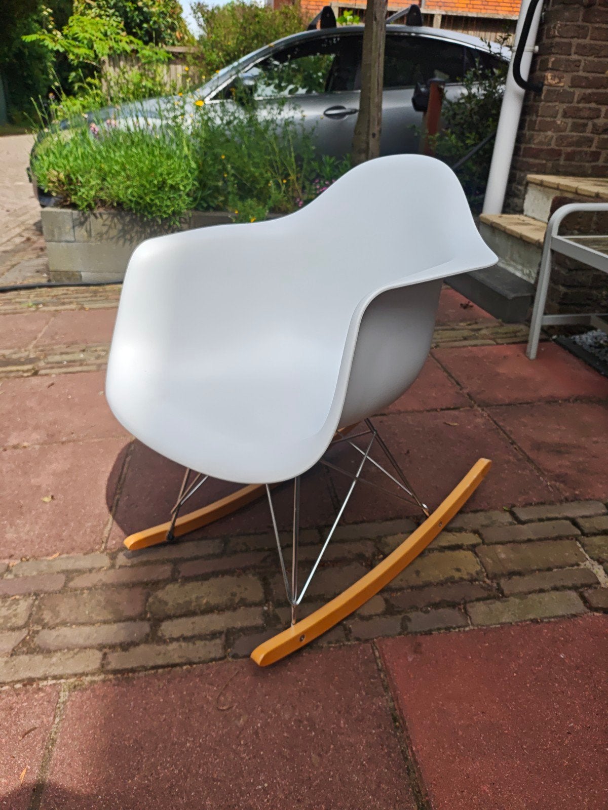Schommelstoel, Huis en Inrichting, Stoelen, Ophalen, Hout, Wit, Retro, Design