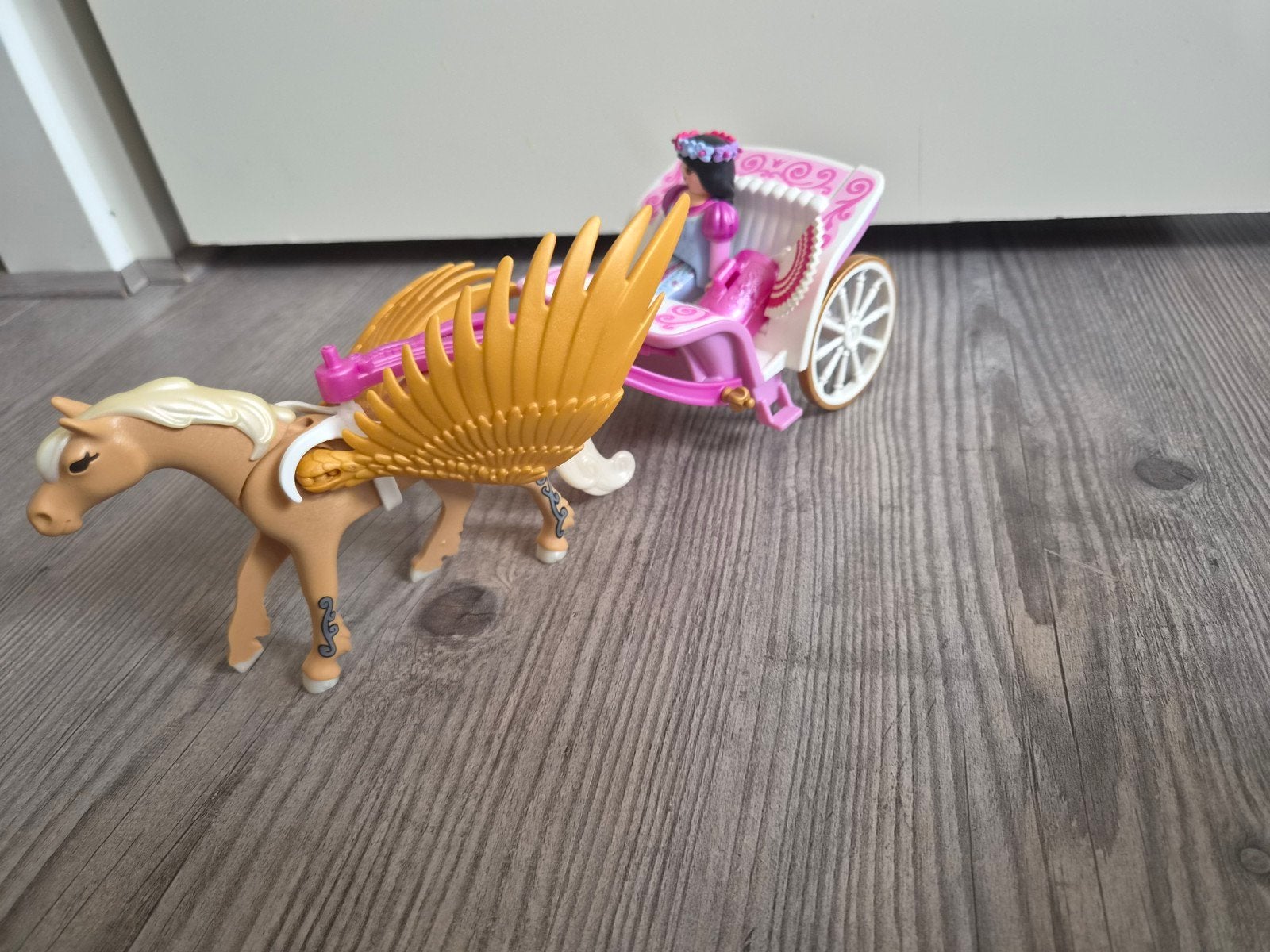 Playmobil prinses met gevleugeld paard en koets, Ophalen of Verzenden, Gebruikt, Meisje