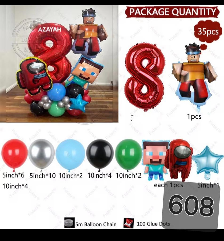 Among Us en Minecraft roblox thema, Ophalen of Verzenden, Nieuw, Versiering, Verjaardag