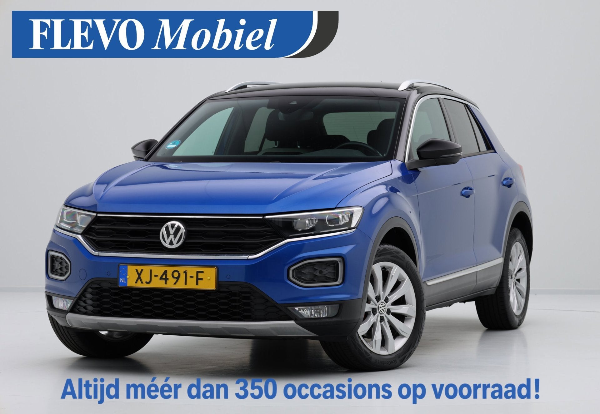 Volkswagen T-Roc 1.0 TSI Sport Navi|Half Leder|CarPlay|Orig, Auto's, Voorwielaandrijving, Gebruikt, Euro 6, Blauw