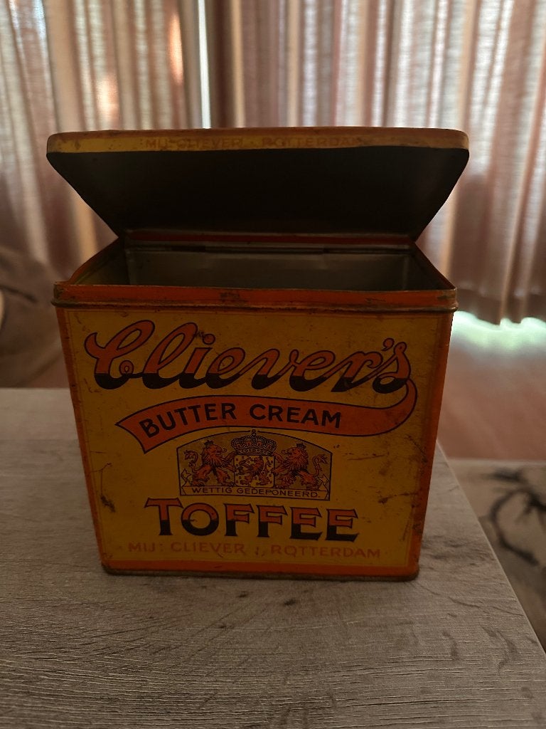 Vintage blik 'Cliever's Butter cream Toffee, Ophalen of Verzenden, Gebruikt, Overige, Overige merken