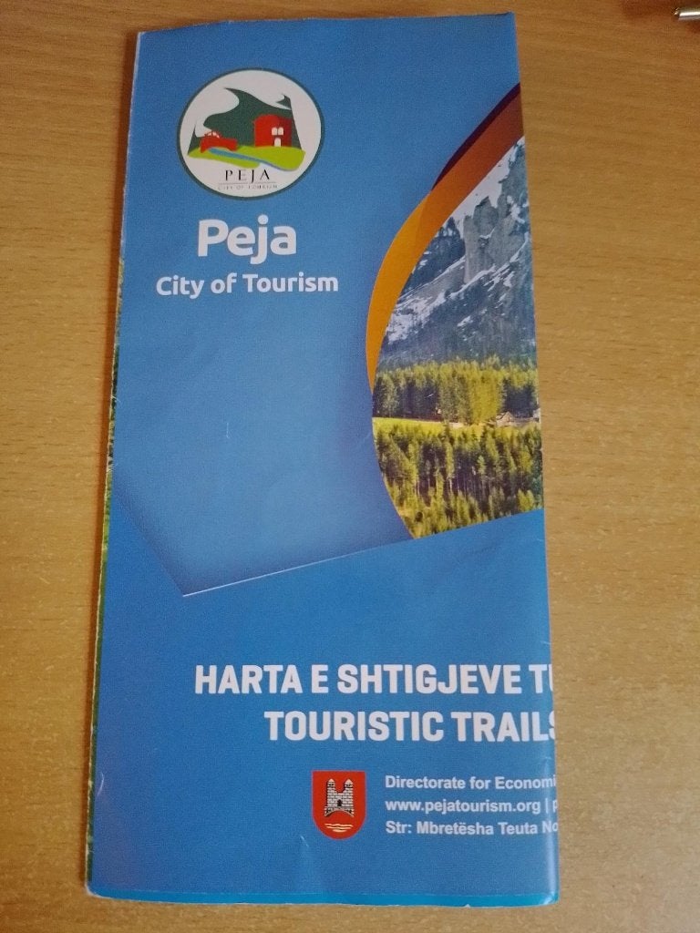 landkaart van het zuidwesten van Kosovo (Rugova), Gelezen, Verzenden, 2000 tot heden, Europa Overig