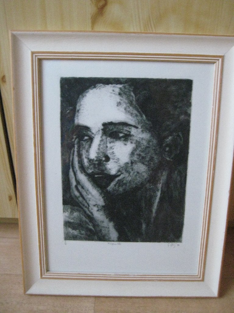Gravure, Ophalen, 1950 - 1999, Ingelijst, Portret