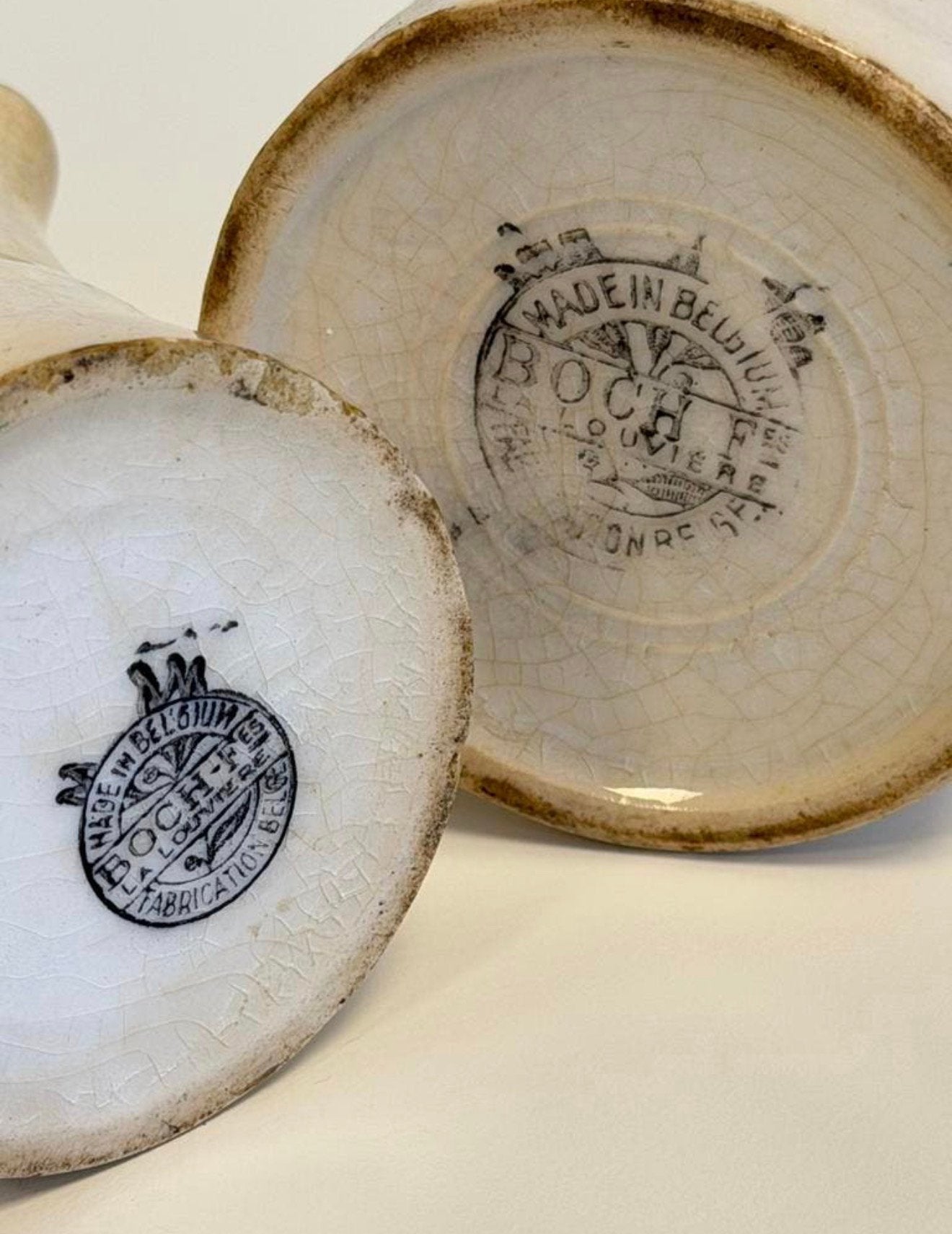 2x Boch Frères Keramis melkkannen set vintage België servies, Antiek en Kunst, Antiek | Servies los, Ophalen of Verzenden