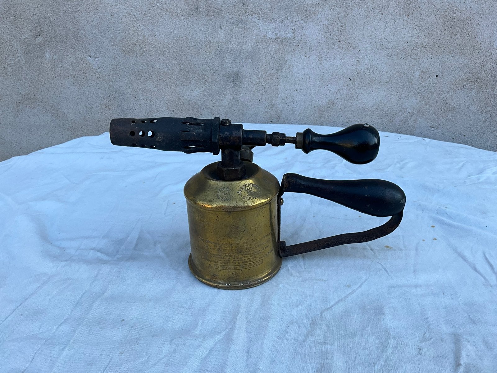 Antieke Benzine Soldeerlamp - Max Sievert Patent Stockholm, Ophalen of Verzenden