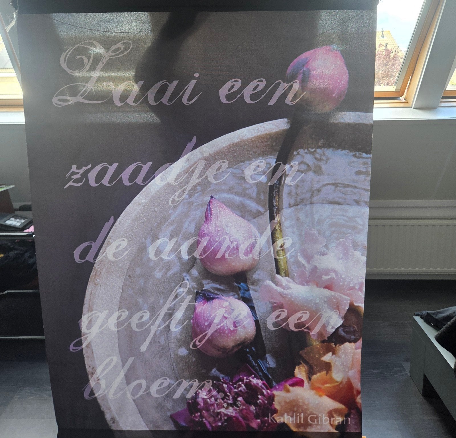 Wandkleed Boeddha en bloemen - goede staat, Boho, Ophalen, Zo goed als nieuw, Wandhanger