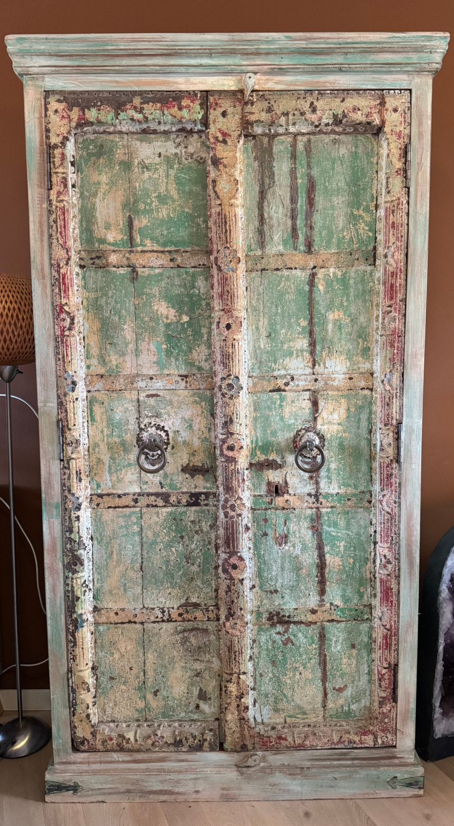 Indiase kast, bohemian, turquoise/groen, Antiek en Kunst, Ophalen