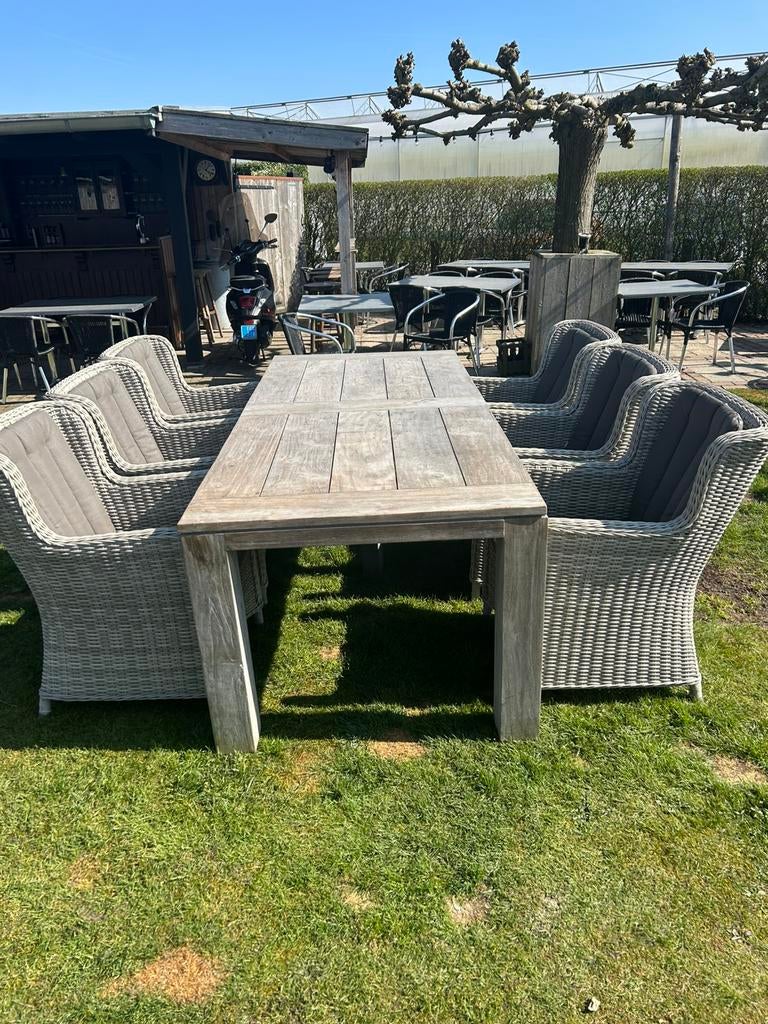 Zo goed als nieuw, Teakhout, Ophalen of Verzenden, Tuinset, Eettafel