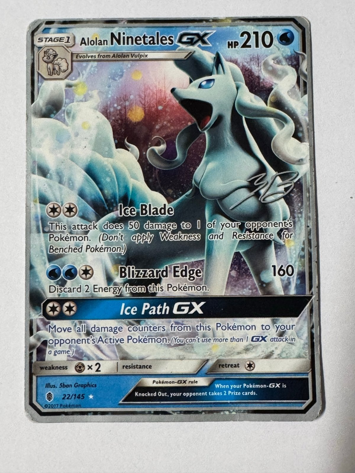 Alolan Ninetales GX Pokémon Kaart - World Championships, Ophalen of Verzenden, Gebruikt, Losse kaart, Foil