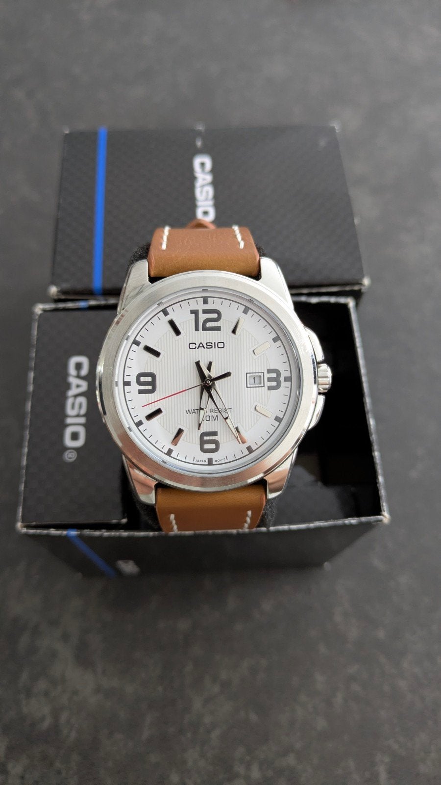 Casio MTP-1314PD - Zo goed als nieuw, Casio, Leer, Staal, Polshorloge